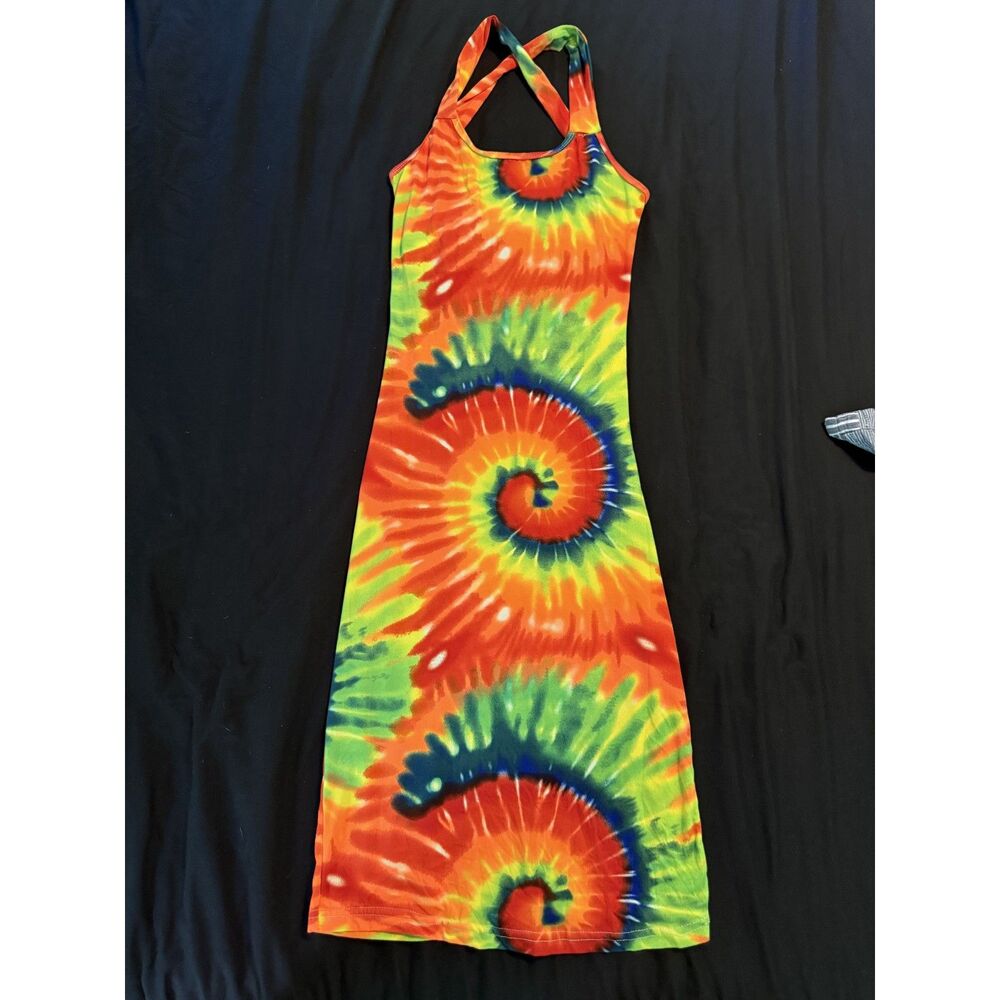 Bahamas Rainbow Tie-dye Maxi Dress